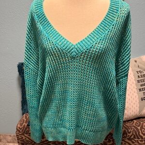 Torrid Teal V-Neck Sweater